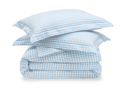 LUXE GINGHAM PERCALE DUVET SET - Product image highlighting color, material, and overall design.Shannan Bower Home