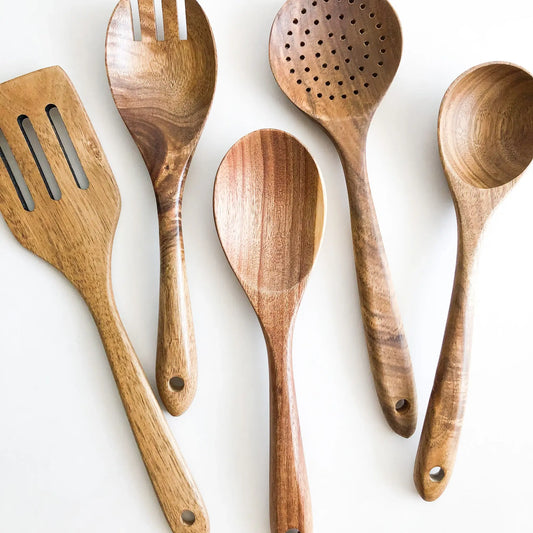 NATURAL ACACIA WOOD KITCHEN UTENSIL SET product image