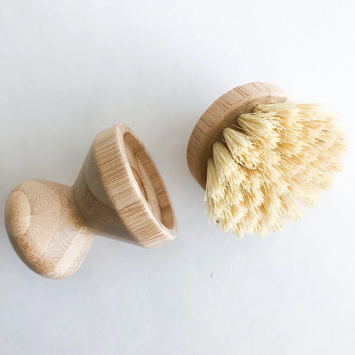 NATURAL BAMBOO + PALM DISH BRUSH product image, short dish brush