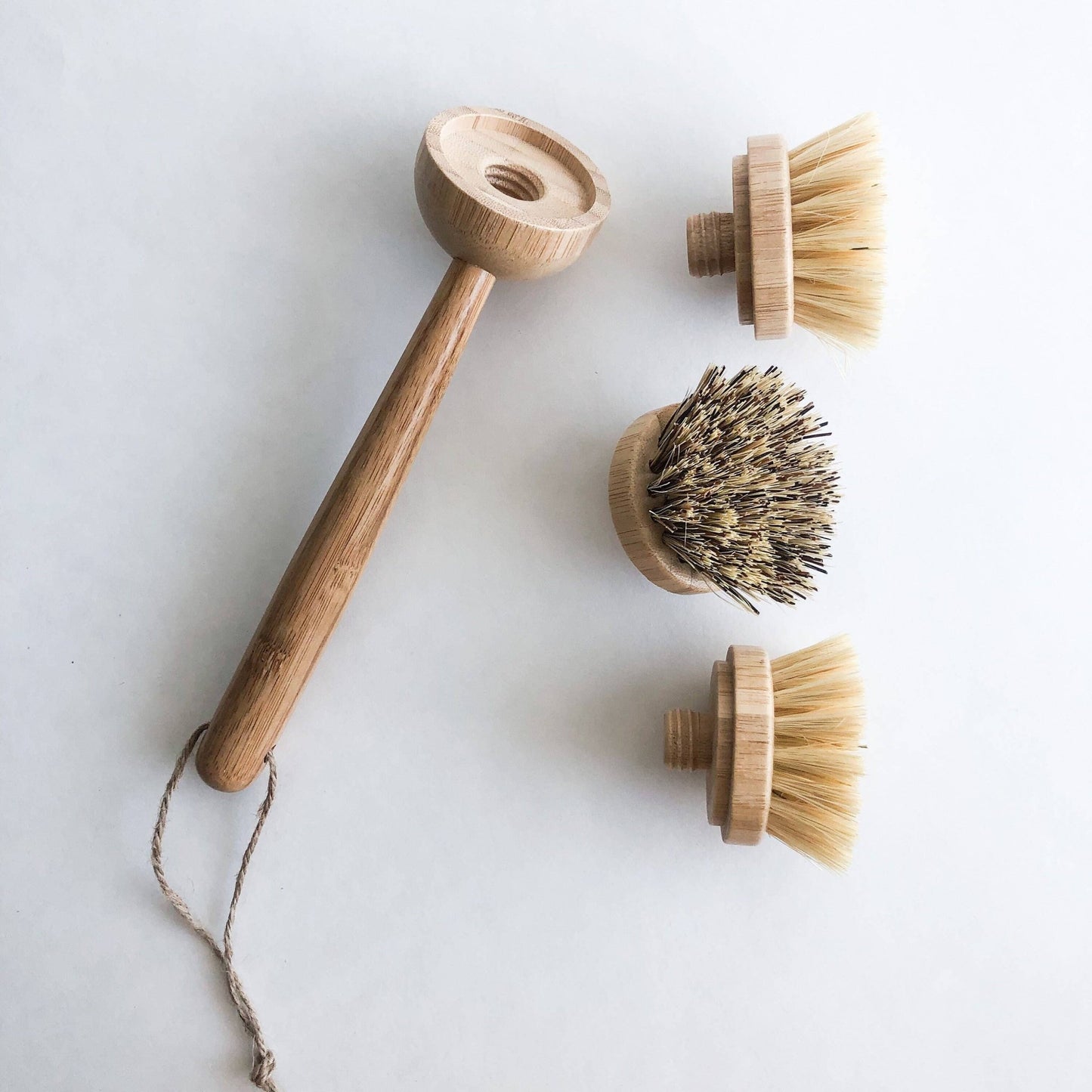 NATURAL BAMBOO + SISAL DISH BRUSH - long dish brush, product image, replaceable head Shannan Bower Home