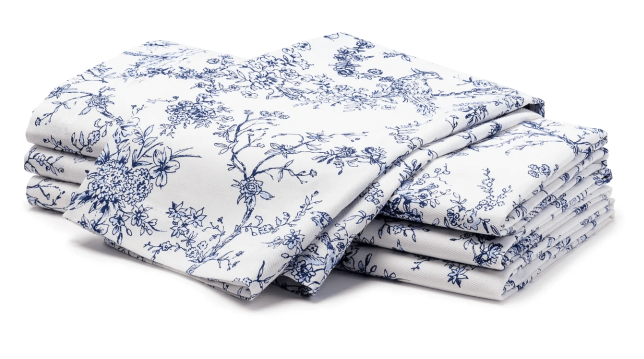 NAVY TOILE NAPKIN product image highlighting color, material, and overall design