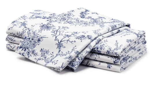 NAVY TOILE NAPKIN product image highlighting color, material, and overall design