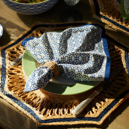 NEWPORT DINNER NAPKIN BLUE ( Set of 4 ) - Product image highlighting color, material, and overall design