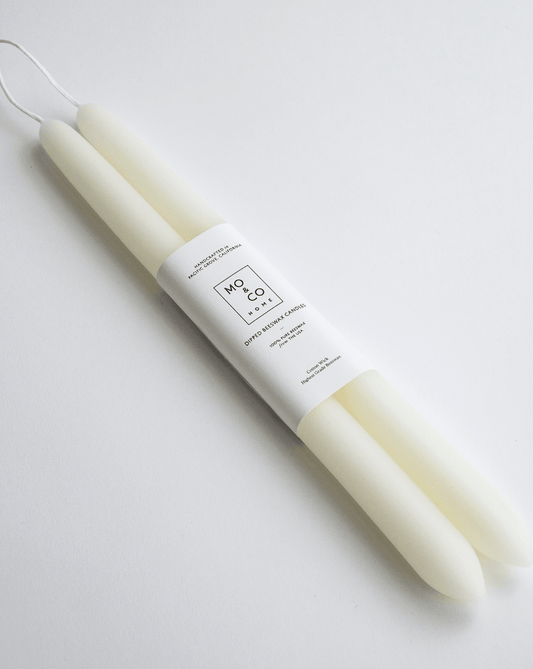 DIPPED BEESWAX TAPER CANDLE 10" - Shannan Bower Home