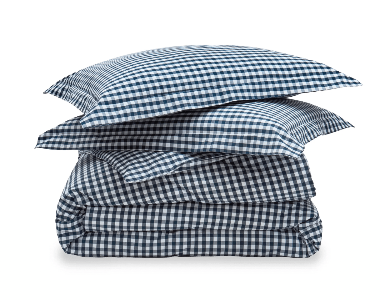 LUXE GINGHAM PERCALE DUVET SET - Product image highlighting color, material, and overall design.Shannan Bower Home