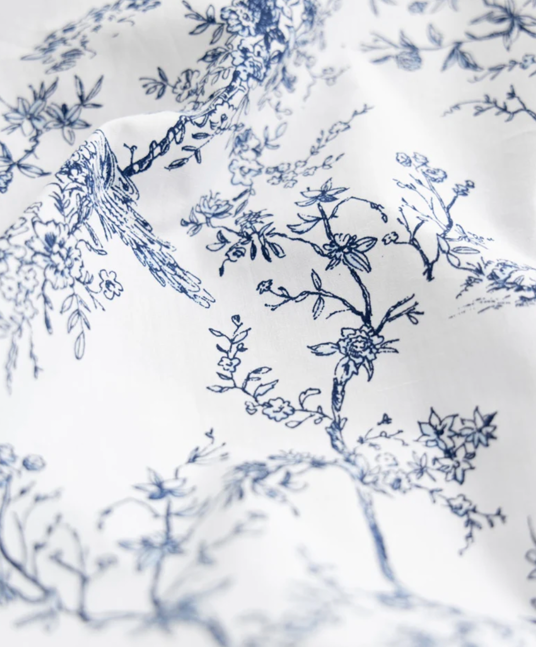 NAVY TOILE PERCALE SHEET SET