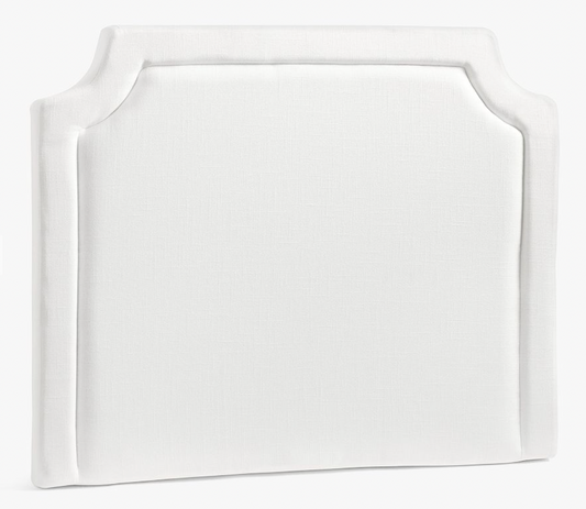 White rectangular headboard on a white background