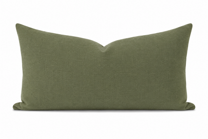 Green pillow on a white background