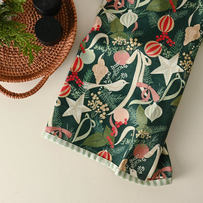 Ornaments & Bows Christmas Tea Towel
