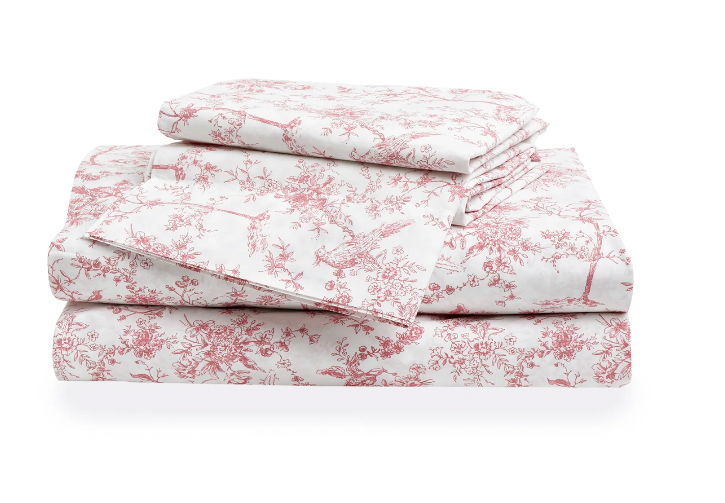 PINK TOILE PERCALE SHEET SET product image highlighting color, material, and overall design