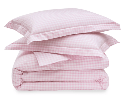 LUXE GINGHAM PERCALE DUVET SET - Product image highlighting color, material, and overall design.Shannan Bower Home