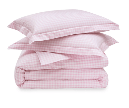 LUXE GINGHAM PERCALE DUVET SET - Product image highlighting color, material, and overall design.Shannan Bower Home