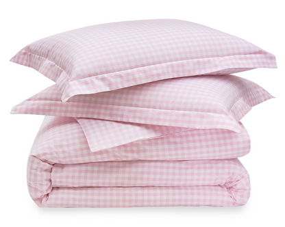 LUXE GINGHAM PERCALE DUVET SET
