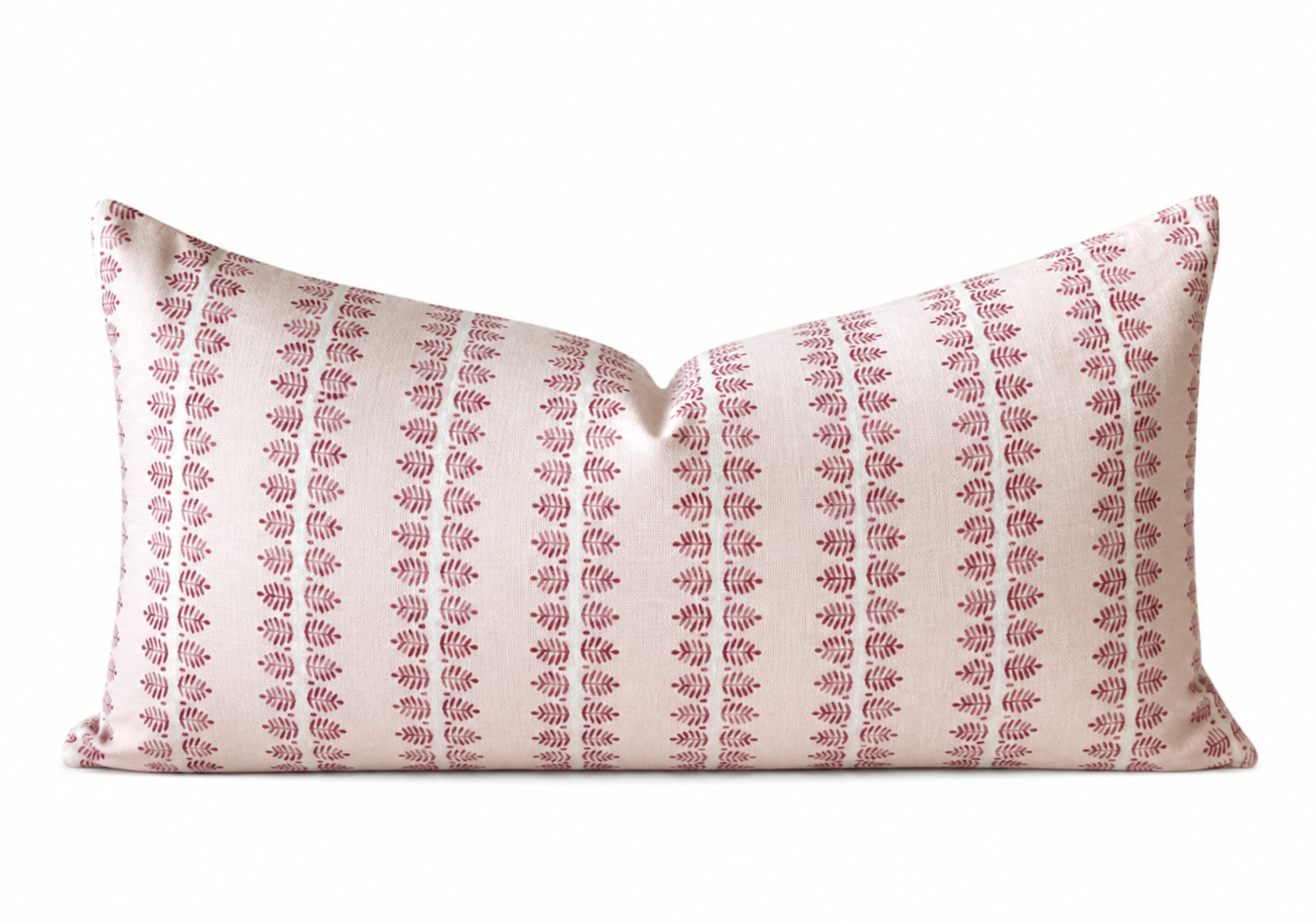 Red Lumbar pillow on white background