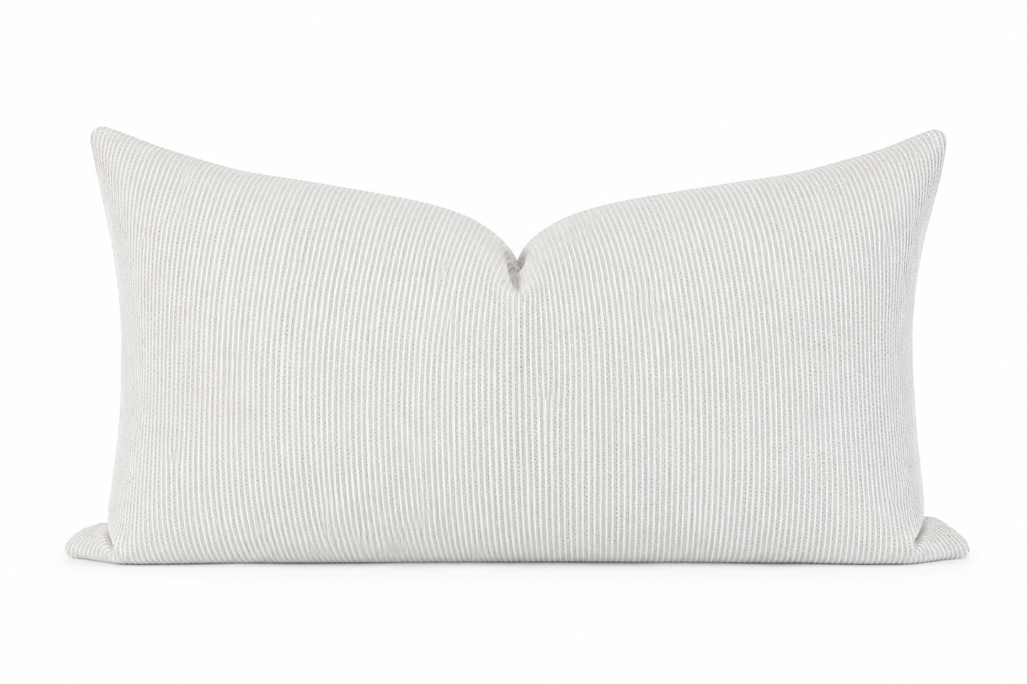 White textured pillow on a white background