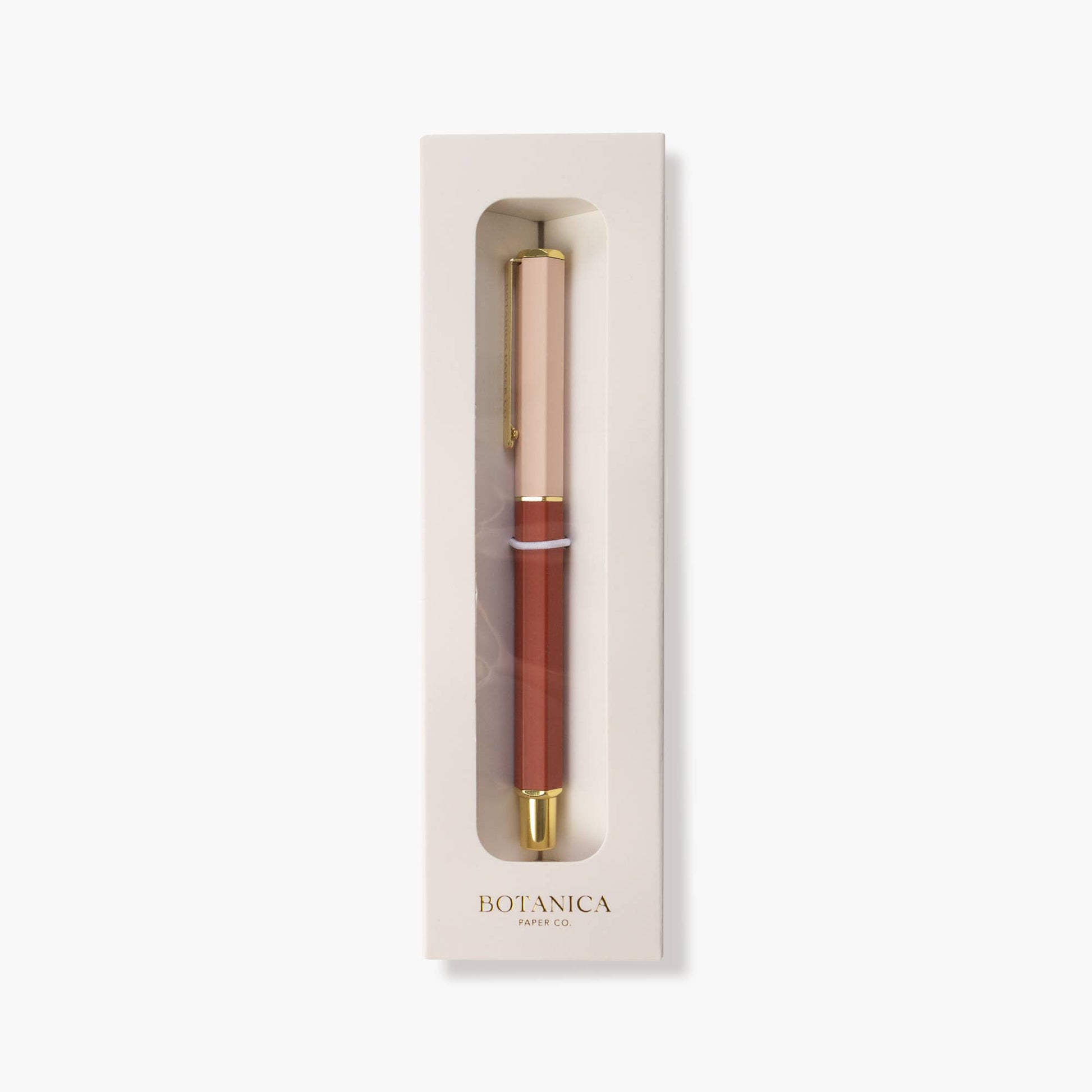 ROSE TERRACOTTA | ROLLERBALL PEN -   Product image highlighting color, material, and overall design