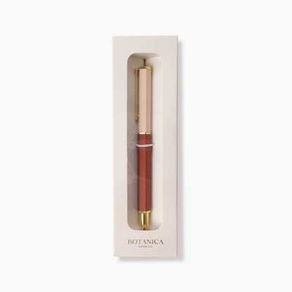 ROSE TERRACOTTA | ROLLERBALL PEN -   Product image highlighting color, material, and overall design