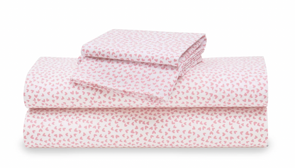 SWEETHEARTS PERCALE SHEET SET product image highlighting color, material, and overall design