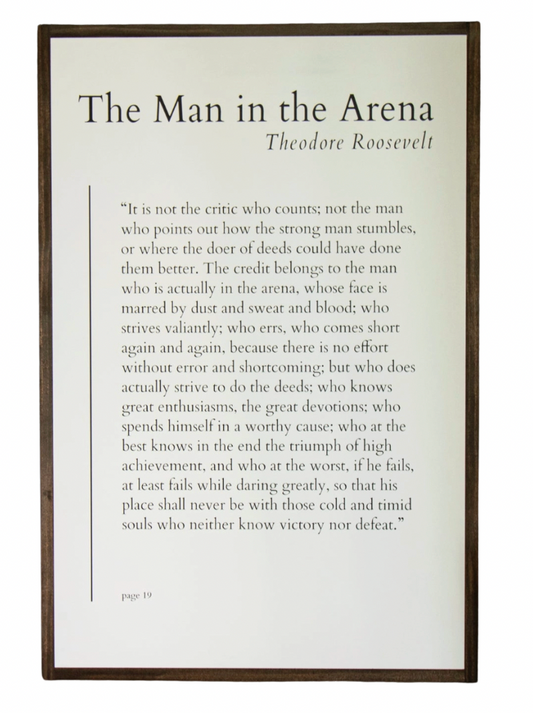 THE MAN IN THE ARENA ARTWORK product image highlighting color, material, and overall design