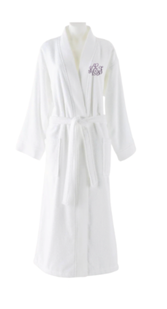 White robe with embroidery on a white background