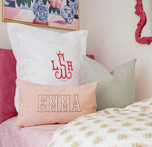 LUMBAR PILLOW w/ MONOGRAM