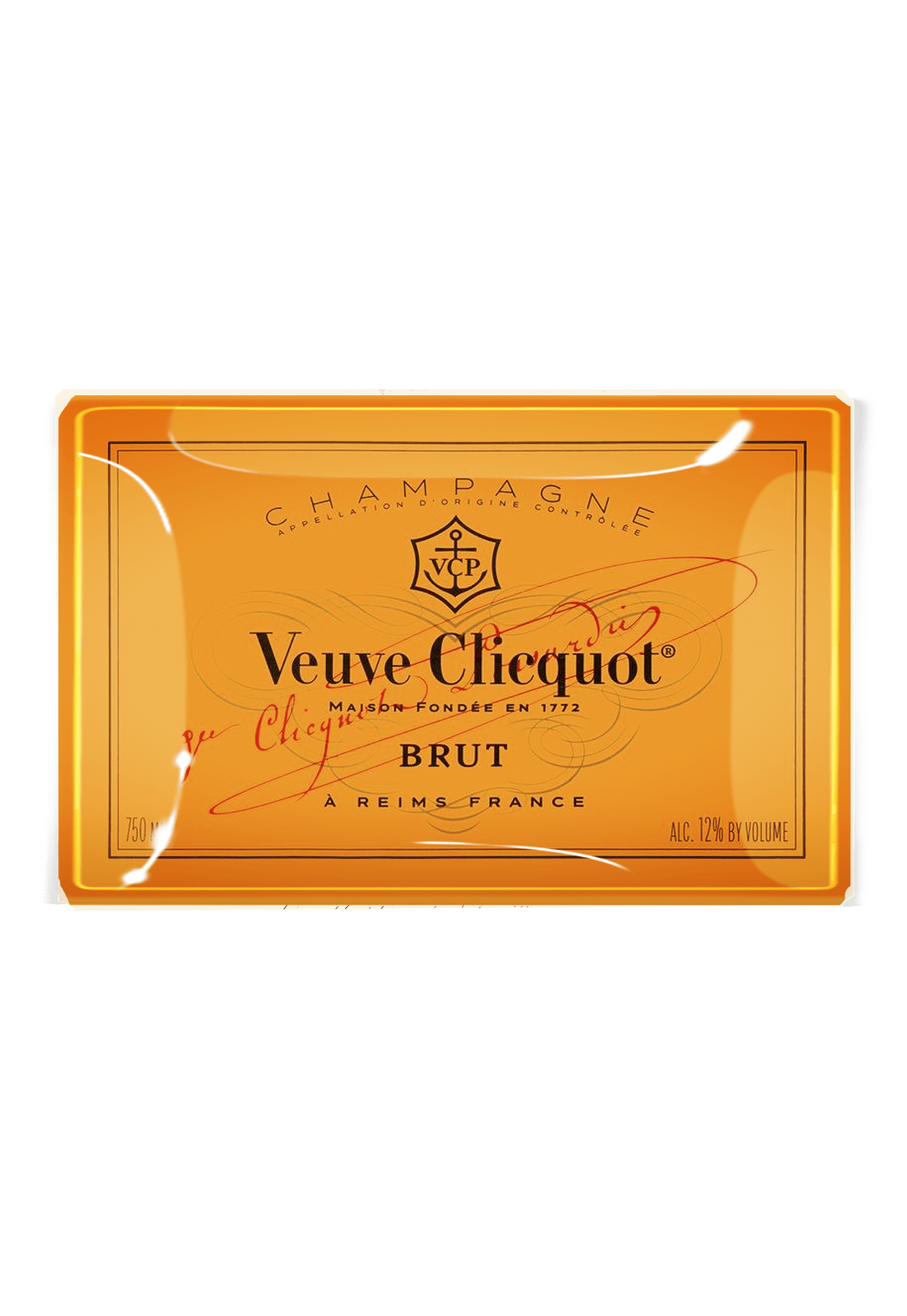 VEUVE CLICQUOT BRUT DECOUPAGE GLASS TRAY product image highlighting color, material, and overall design