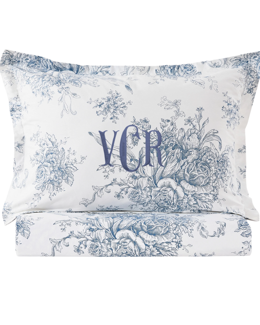Victoria Blue Toile Bedding Bundle