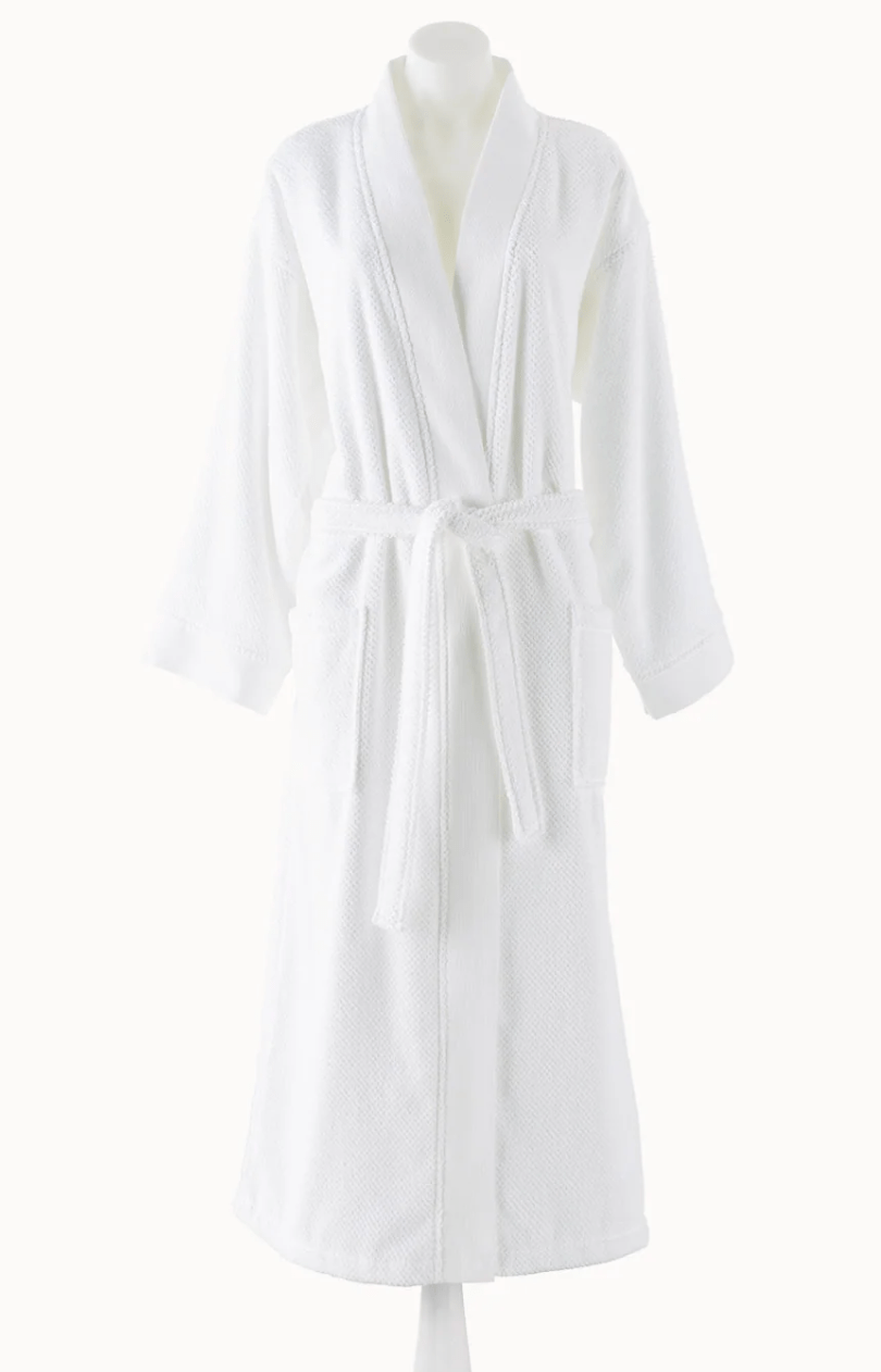 WOMEN'S JUBILEE TEXTURED BATHROBE -White, long robe 