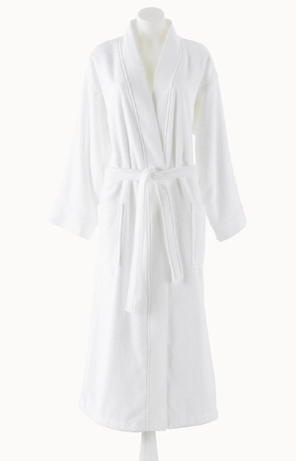 WOMEN'S JUBILEE TEXTURED BATHROBE -White, long robe 