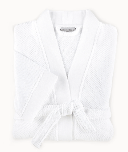 WOMEN'S JUBILEE TEXTURED BATHROBE -White long, textured robe, product image