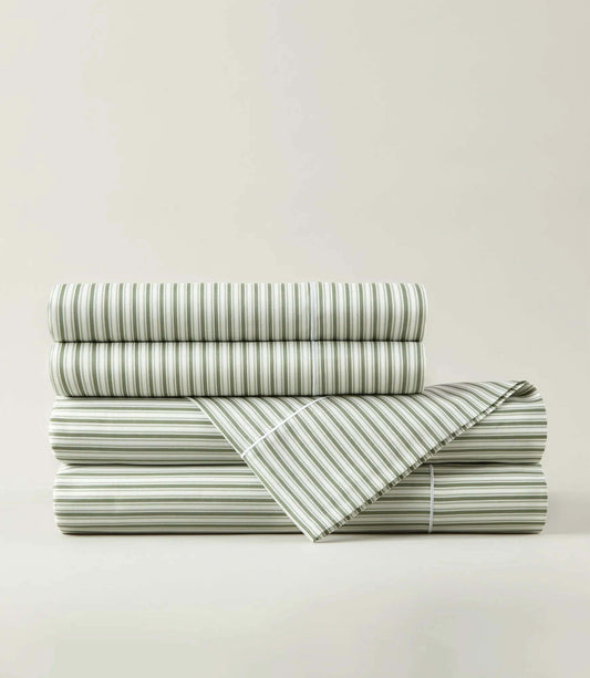 Luxury cotton striped sateen sheet set bedding — The Windsor sheet set