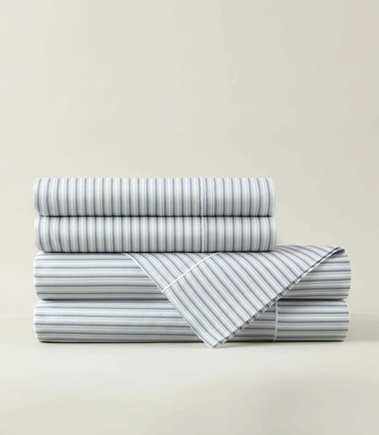 Luxury cotton striped sateen sheet set bedding — The Windsor sheet set
