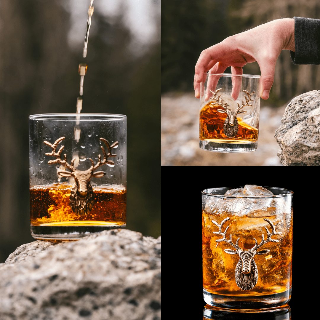 GOLD STAG WHISKEY GLASSES (Set/2) - Shannan Bower Home