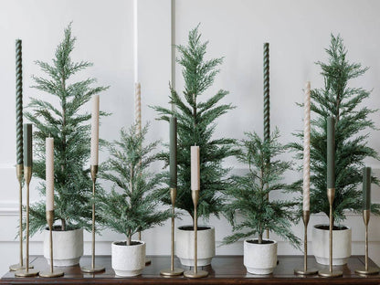 HANDCRAFTED ANTIQUE BRASS CANDLESTICK - (S/3) - Shannan Bower Home