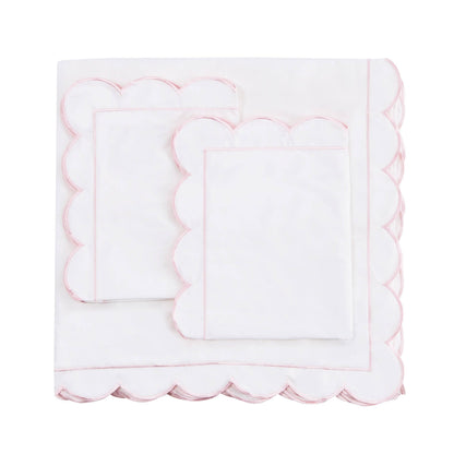 Jillian Pink Scallop Embroidered Bedding Bundle