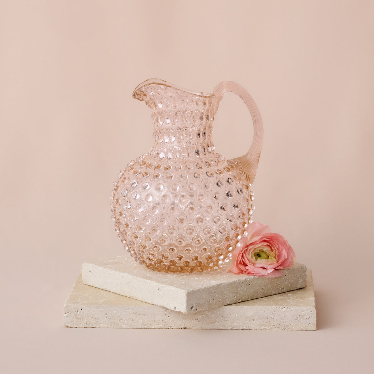 Apricot Hobnail Glass Creamer