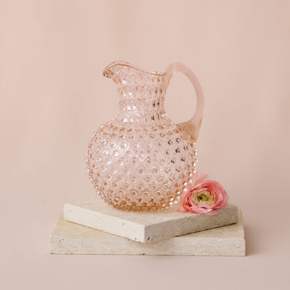 Apricot Hobnail Glass Creamer