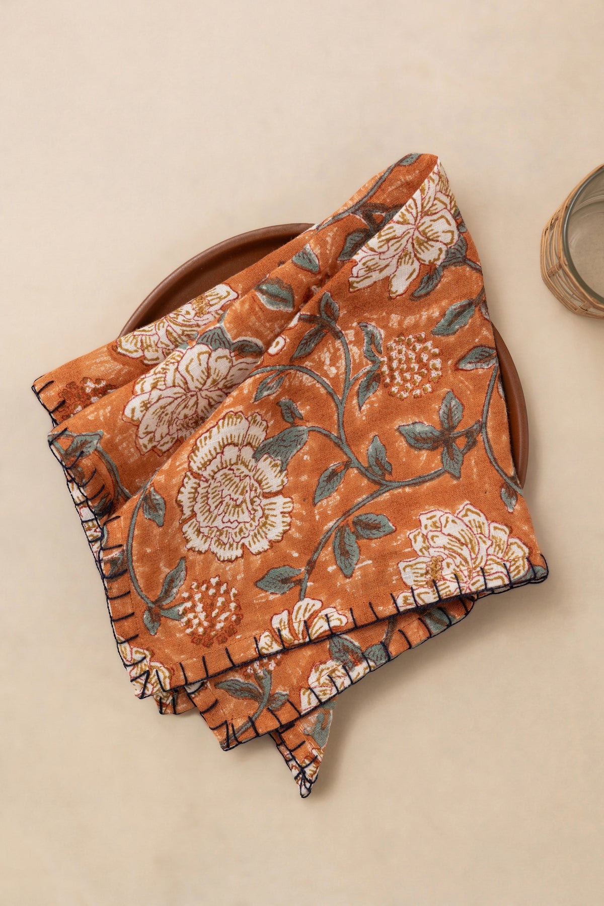Orange Linen Napkins | S/2