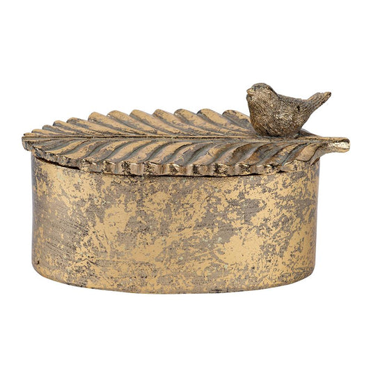 Antique Gold Bird Trinket Box