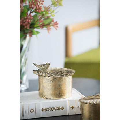 Antique Gold Bird Trinket Box