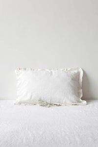 Linen Ruffled Pillow Cover